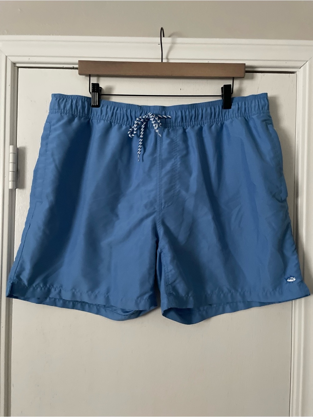 Men's Light Blue Swim Trunks with Drawstring